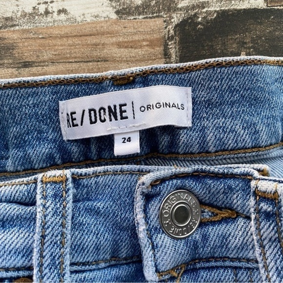 RE/DONE High Rise Stove Pipe Jeans in Light Stone Straight Crop - Picture 10 of 13